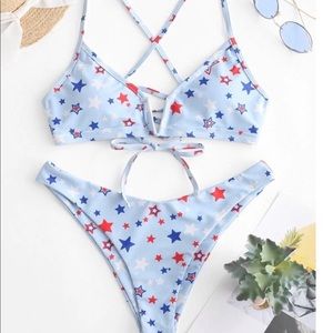 Women’s Star High Cut V Neck Bikini